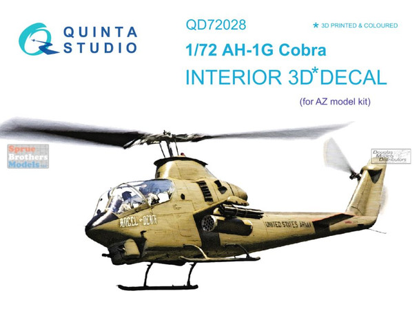 QTSQD72028 1:72 Quinta Studio Interior 3D Decal - AH-1G Cobra (AZM kit)