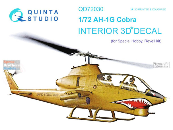 QTSQD72030 1:72 Quinta Studio Interior 3D Decal - AH-1G Cobra (SPH/REV kit)