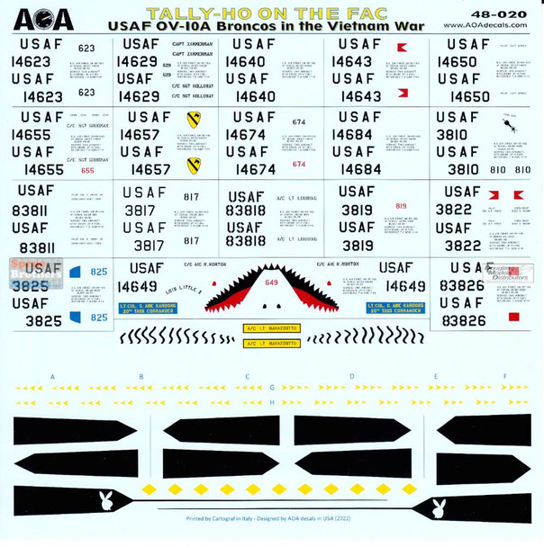 AOA48020 1:48 AOA Decals - USAF OV-10A Bronco in the Vietnam War: 'Tally-Ho on the FAC'
