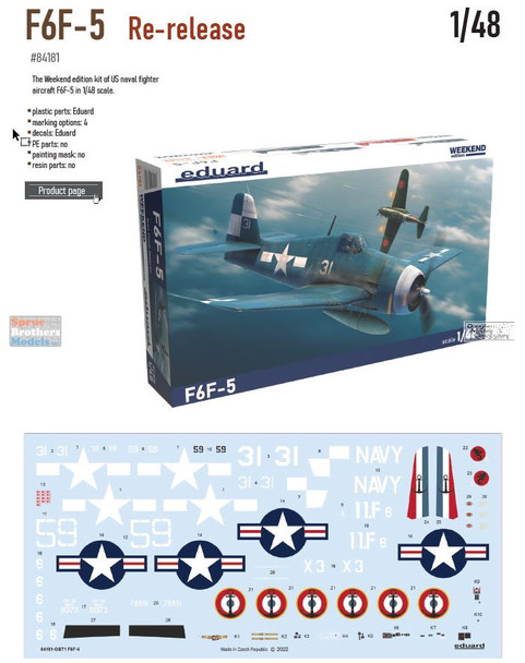 EDU84181 1:48 Eduard F6F-5 Hellcat Weekend Edition