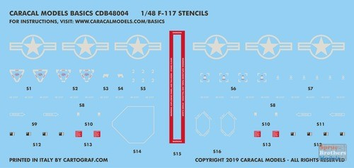 CARCD48138 1:48 Caracal Models Decals - F-117A Stealth Fighter