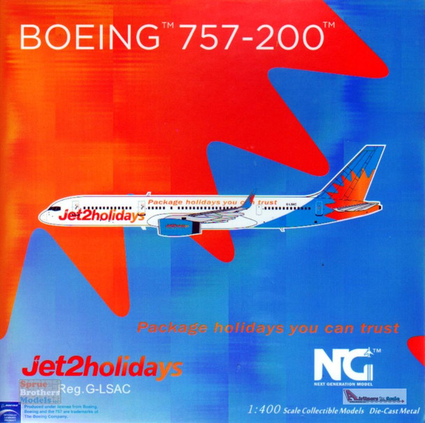 NGM53182 1:400 NG Model Jet2 Holidays B757-200 Reg #G-LSAC (pre-painted/pre-built)