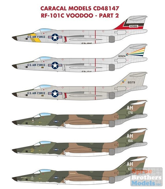 CARCD48147 1:48 Caracal Models Decals - RF-101C Voodoo Part 2