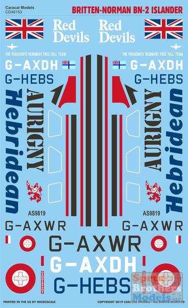 CARCD48153 1:48 Caracal Models Decals - Britten-Norman BN-2