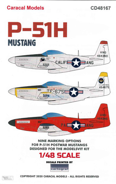 CARCD48167 1:48 Caracal Models Decals - P-51H Mustang