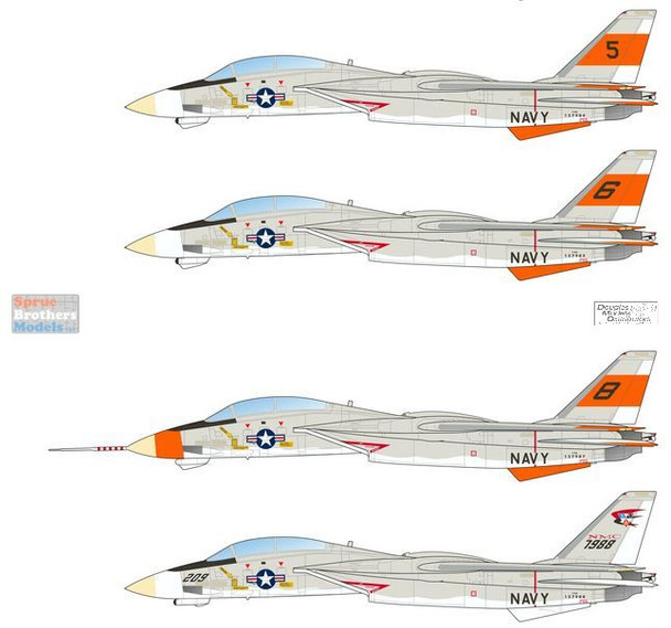 CARCD48168 1:48 Caracal Models Decals - F-14A Tomcat 'The Early Years'