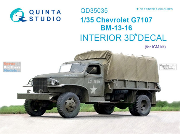 QTSQD35035 1:35 Quinta Studio Interior 3D Decal - Chevrolet G7107 BM-13-16 (ICM kit)