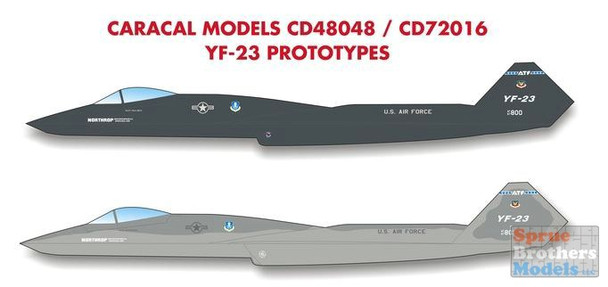 CARCD72016 1:72 Caracal Models Decals - YF-23 - Sprue Brothers