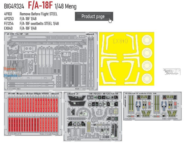 EDUBIG49324 1:48 Eduard BIG ED F-18F Super Hornet Super Detail Set (MNG kit)