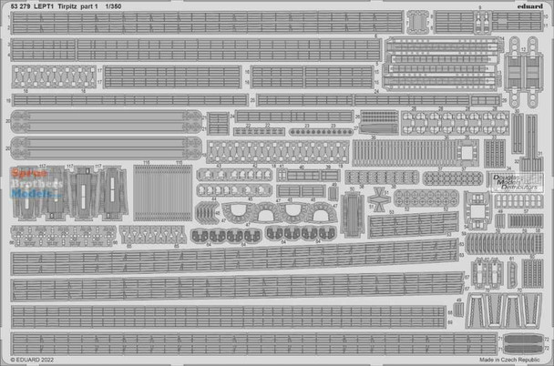 EDU53279 1:350 Eduard PE - Tirpitz Part 1 Detail Set (TRP kit)