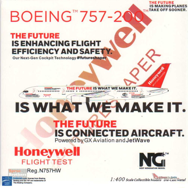 NGM53181 1:400 NG Model Honeywell B757-200 Reg #N757HW 2021 Livery with Test Engine (pre-painted/pre-built)
