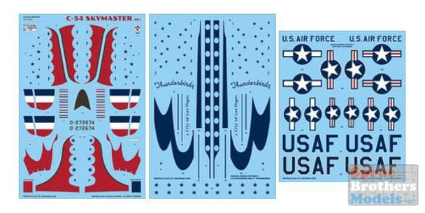 CARCD72050 1:72 Caracal Models Decals - C-54 Skymaster Part 3 USAF Thunderbirds