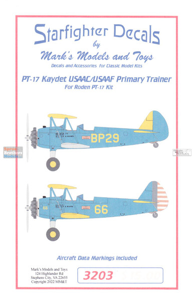 SFD32003 1:32 Starfighter Decals - PT-17 Kaydet