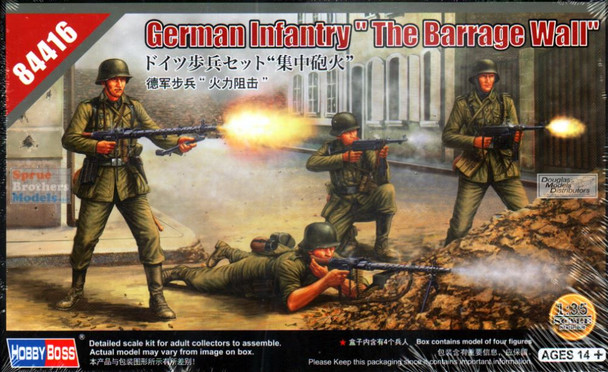 HBS84416 1:35 Hobby Boss Figure Set - German Infantry "The Barrage Wall"