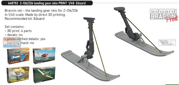 EDU648752 1:48 Eduard Brassin Print Z-126 Z-226 Landing Gear Skis (EDU kit)