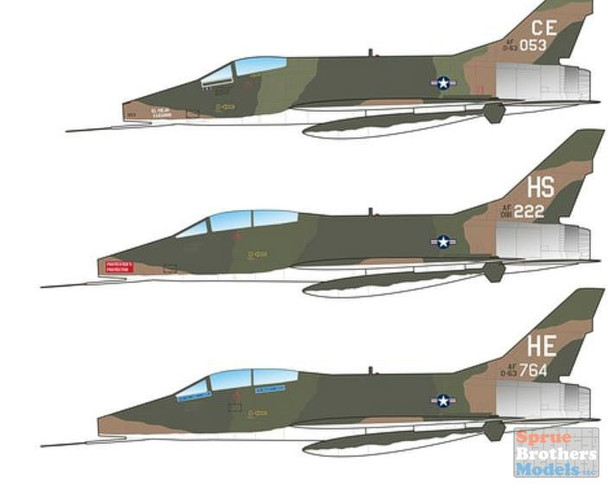 CARCD72071 1:72 Caracal Models Decals - F-100 Super Sabre in Vietnam
