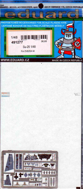 EDU491277 1:48 Eduard Color PE - Su-25 Frogfoot Detail Set (ZVE kit)