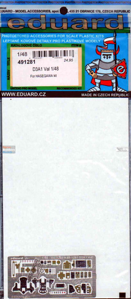 EDU491281 1:48 Eduard Color PE - D3A1 Val Detail Set (HAS kit)