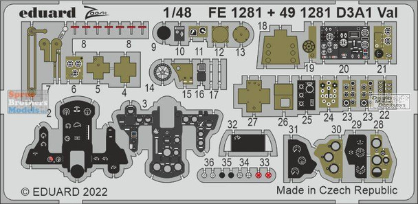 EDUFE1281 1:48 Eduard Color Zoom PE - D3A1 Val (HAS kit)