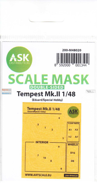 ASKM48020 1:48 ASK/Art Scale Mask [Double Sided] - Tempest Mk.II (EDU/SPH kit)