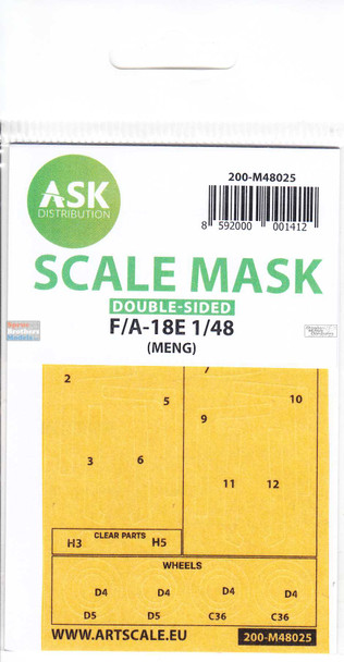 ASKM48025 1:48 ASK/Art Scale Mask [Double Sided] - F-18E Super Hornet (MNG kit)