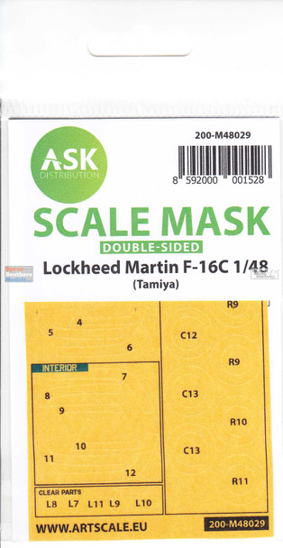 ASKM48029 1:48 ASK/Art Scale Mask [Double Sided] - F-16C Falcon (TAM kit)