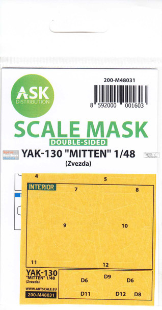 ASKM48031 1:48 ASK/Art Scale Mask [Double Sided] - Yak-130 Mitten (ZVE kit)