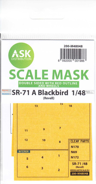 ASKM48048 1:48 ASK/Art Scale Mask [Double Sided]- SR-71A Blackbird (REV kit)