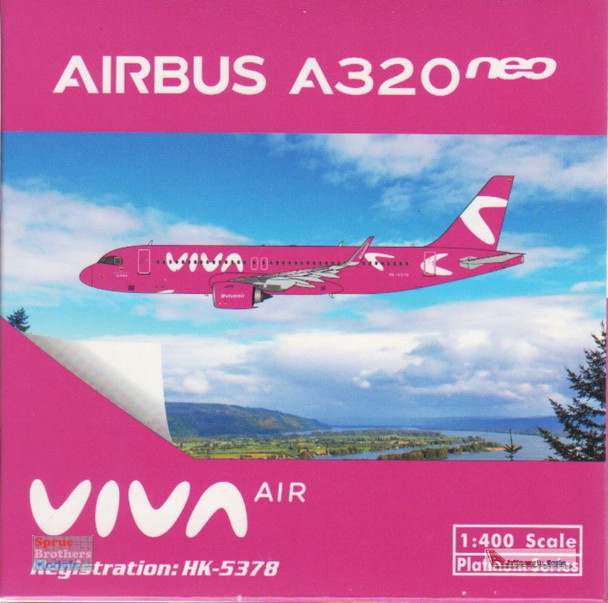 PHX11734 1:400 Phoenix Model Viva Air Airbus A320neo Reg #HK-5378 'Go Pink' (pre-painted/pre-built)