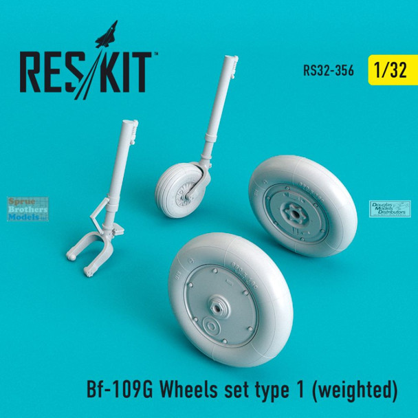 RESRS320356 1:32 ResKit Bf109G Weighted Wheels Set Type 1