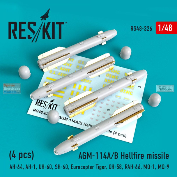 RESRS480326 1:48 ResKit AGM-114A AGM-114B Hellfire Missile Set