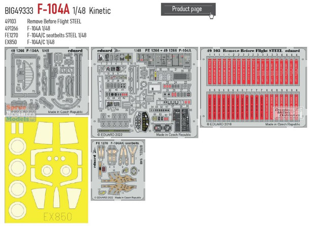 EDUBIG49333 1:48 Eduard BIG ED F-104A Starfighter Super Detail Set (KIN kit)