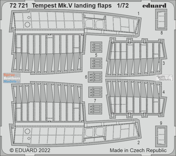 EDU72721 1:72 Eduard PE - Tempest Mk.V Landing Flaps (AFX kit)