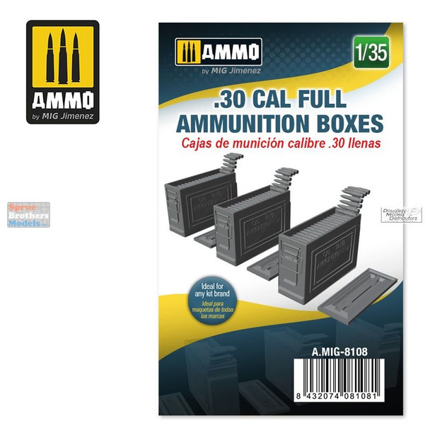 AMM8108 1:35 AMMO by Mig .30 Cal Full Ammunition Boxes