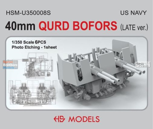 HSMU350008U 1:350 HS Models US Navy 40mm Quad Bofors (Late Version)