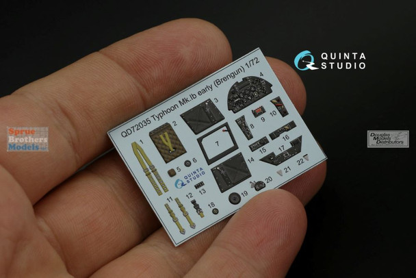QTSQD72035 1:72 Quinta Studio Interior 3D Decal - Typhoon Mk.Ib Early (BRE kit)