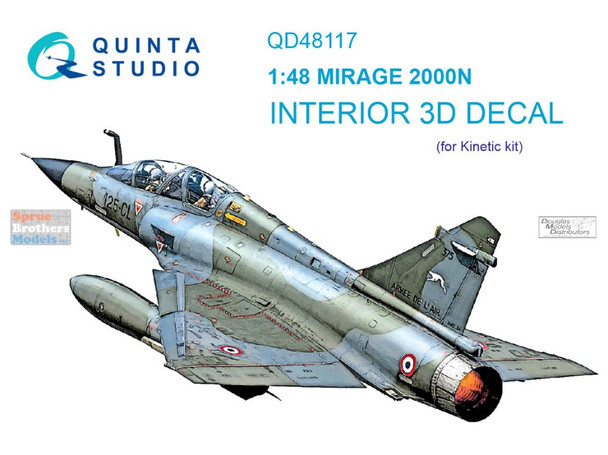 QTSQD48117 1:48 Quinta Studio Interior 3D Decal - Mirage 2000N (KIN kit)