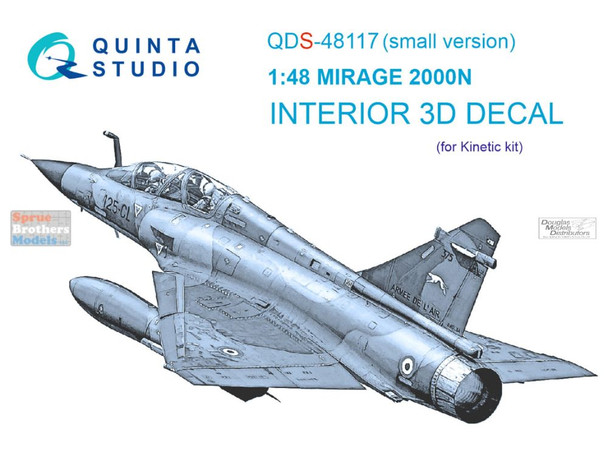 QTSQDS48117 1:48 Quinta Studio Interior 3D Decal - Mirage 2000N (KIN kit) Small Version