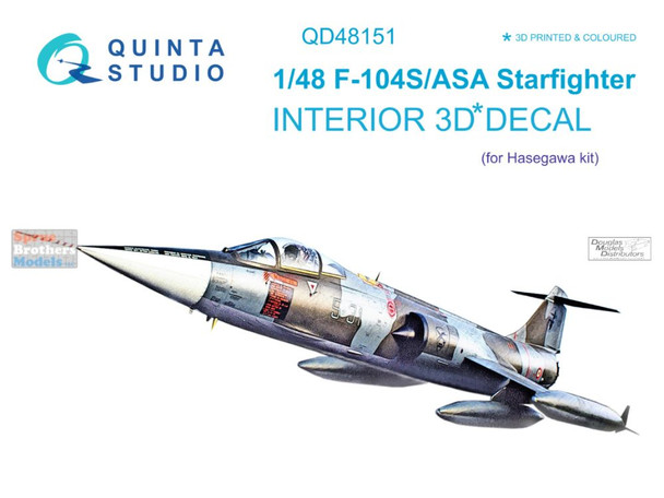 QTSQD48151 1:48 Quinta Studio Interior 3D Decal - F-104S/ASA Starfighter (HAS kit)