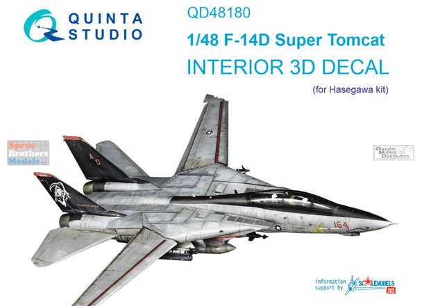 QTSQD48180 1:48 Quinta Studio Interior 3D Decal - F-14D Tomcat (HAS kit)