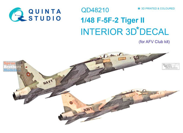 QTSQD48210 1:48 Quinta Studio Interior 3D Decal - F-5F-2 Tiger II (AFV kit)