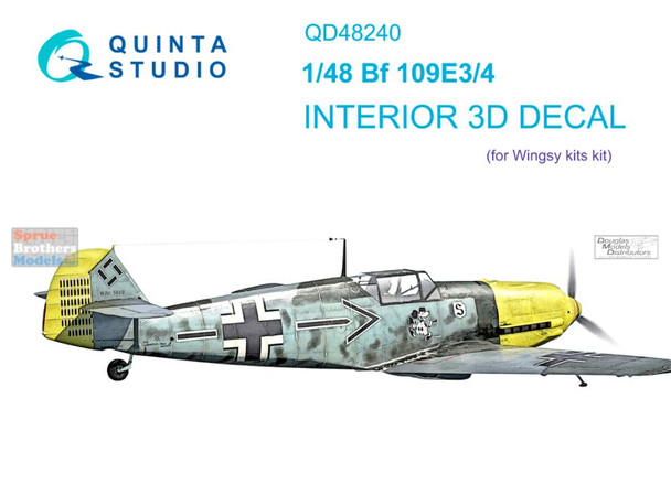 QTSQD48240 1:48 Quinta Studio Interior 3D Decal - Bf109E-3/4 (WGY kit)
