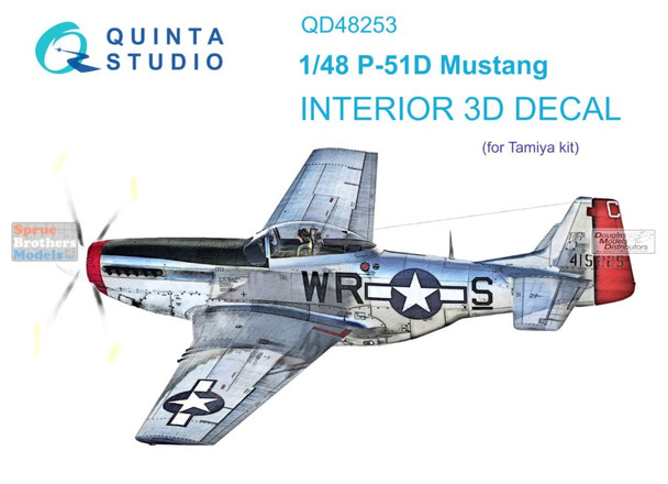 QTSQD48253 1:48 Quinta Studio Interior 3D Decal - P-51D Mustang (TAM kit)