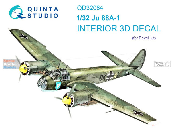 QTSQD32084 1:32 Quinta Studio Interior 3D Decal - Ju88A-1 (REV kit)