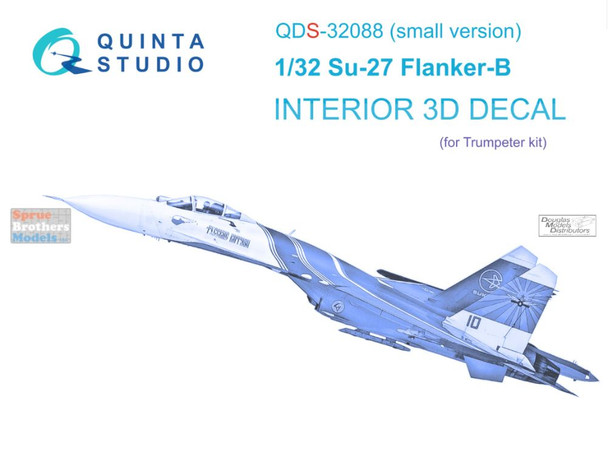 QTSQDS32088 1:32 Quinta Studio Interior 3D Decal - Su-27 Flanker B (TRP kit) Small Version