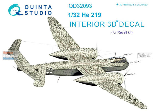 QTSQD32093 1:32 Quinta Studio Interior 3D Decal - He219 (REV kit)