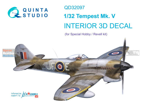 QTSQD32097 1:32 Quinta Studio Interior 3D Decal - Tempest Mk.V (SPH/REV kit)