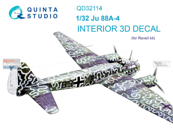 QTSQD32114 1:32 Quinta Studio Interior 3D Decal - Ju88A-4 (REV kit)