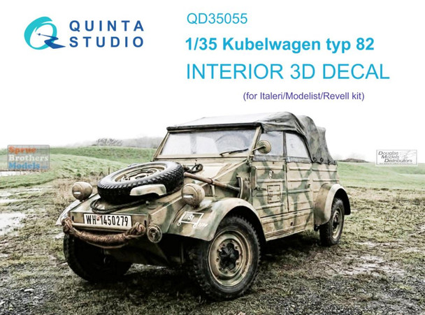 QTSQD35055 1:35 Quinta Studio Interior 3D Decal - Kubelwagen Typ 82 (ITA kit)