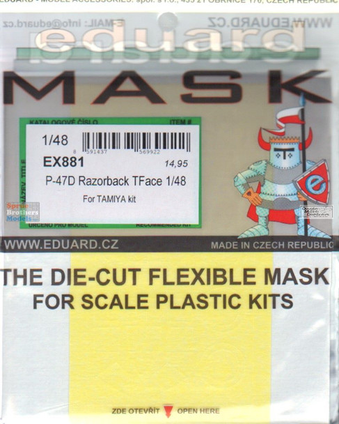 EDUEX881 1:48 Eduard Mask - P-47D Thunderbolt Razorback TFace (TAM kit)